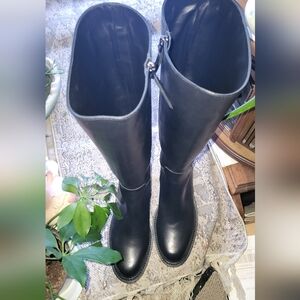Quince Italian Leather Riding Boots Black Shoes 9